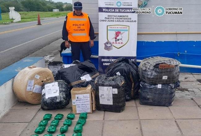 Trancas Secuestran 40 kilos de hoja de coca y 14 neumáticos Ventana